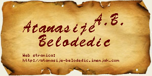 Atanasije Belodedić vizit kartica